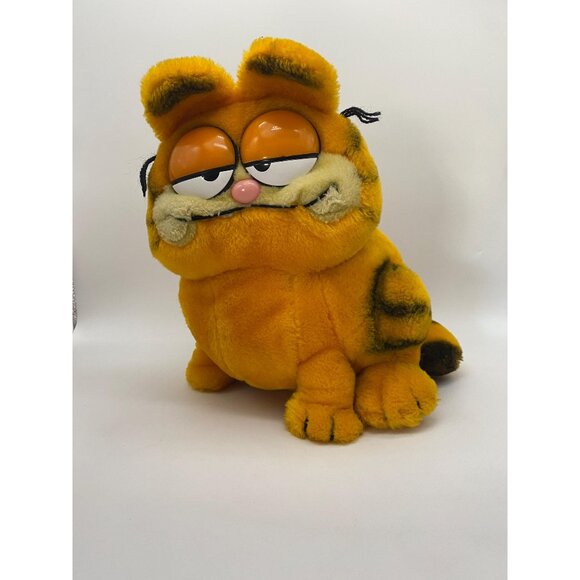 Rare 1981 Large Sitting Garfield Plush: Vintage Cartoon Cat Collectible - Picture 1 of 7